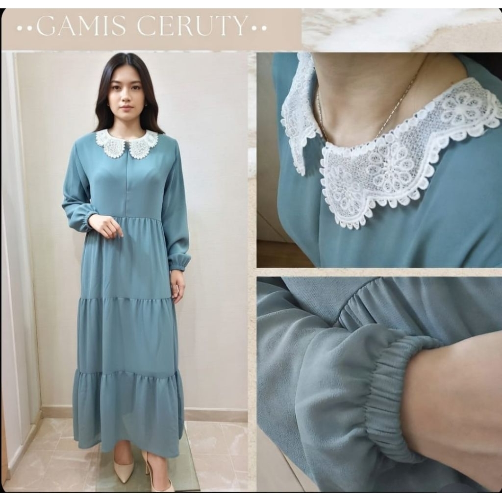 GAMIS CERUTY KERAH / GAMIS LEBARAN / GAMIS CERUTY / GAMIS PESTA