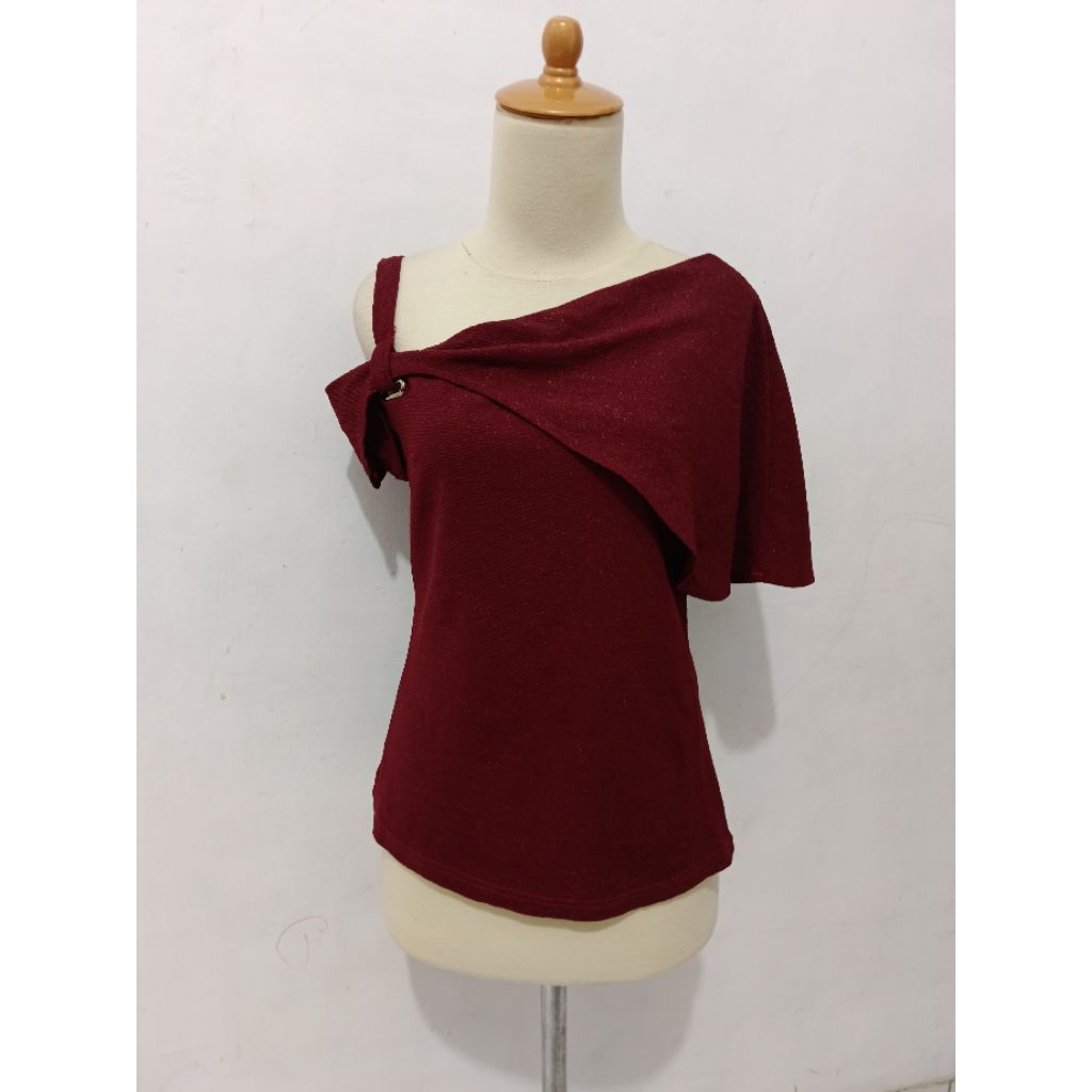 Baju Atasan Wanita Blus Blouse Premium Merah Maroon Murah
