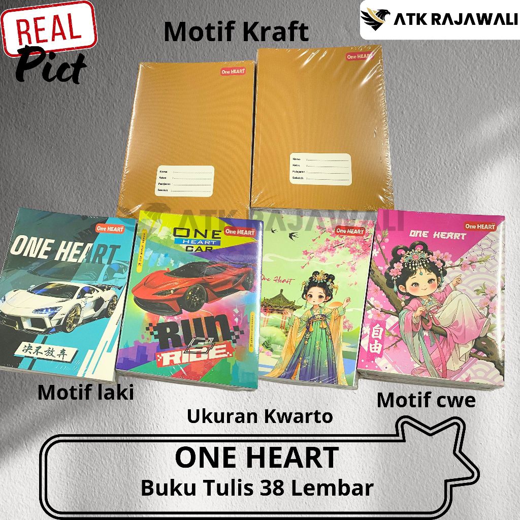 Buku Tulis One Heart 38 Lembar (1 Pack/10 Buku)