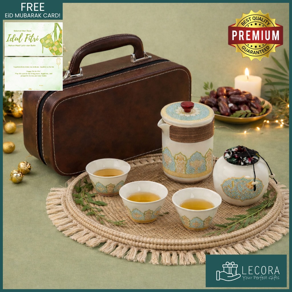 [TEASET by Lecora] Hampers Kado Hadiah Persimmon Orange Teaset, isi  4 cup + 1 teapot + 1 Wadah Teh,