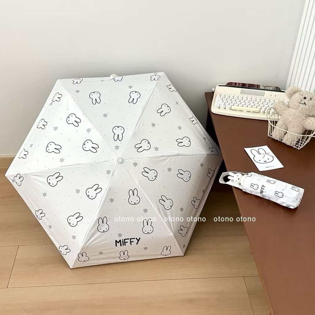 READY Payung Lipat Miffy 5 Lipatan – Payung Hitam Anti UV & Hujan