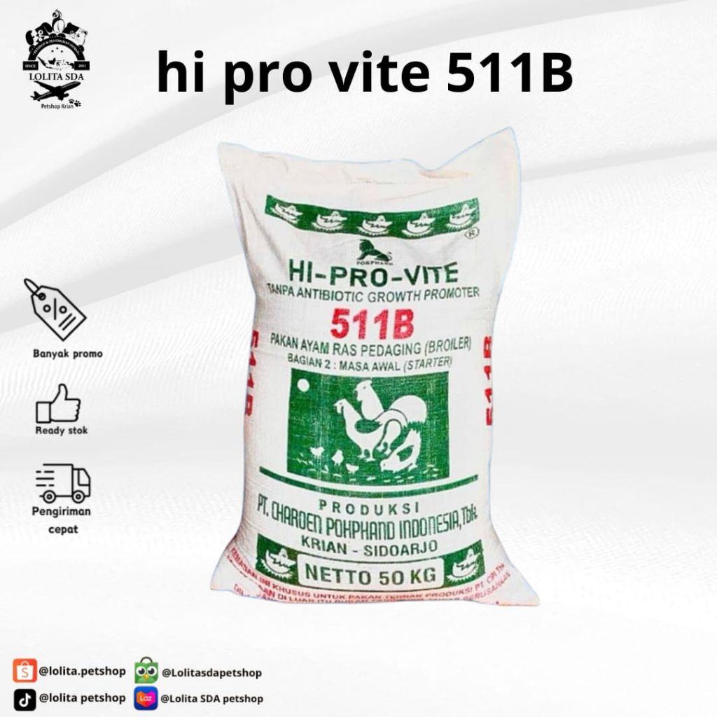 pakan ayam hi pro vite 511b 1 sak 50kg