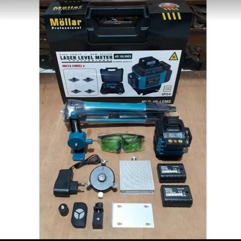 Mollar waterpass leveling 16 line, alat ukur laser leveling mollar 16 line, Laser level mollar 16 li