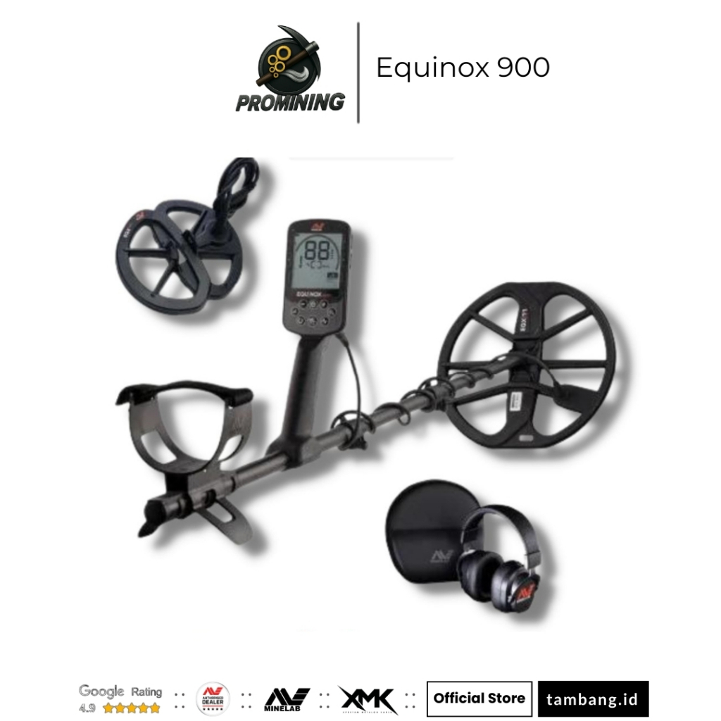 Minelab Equinox 900 Metal Detektor Emas dan Waterproof