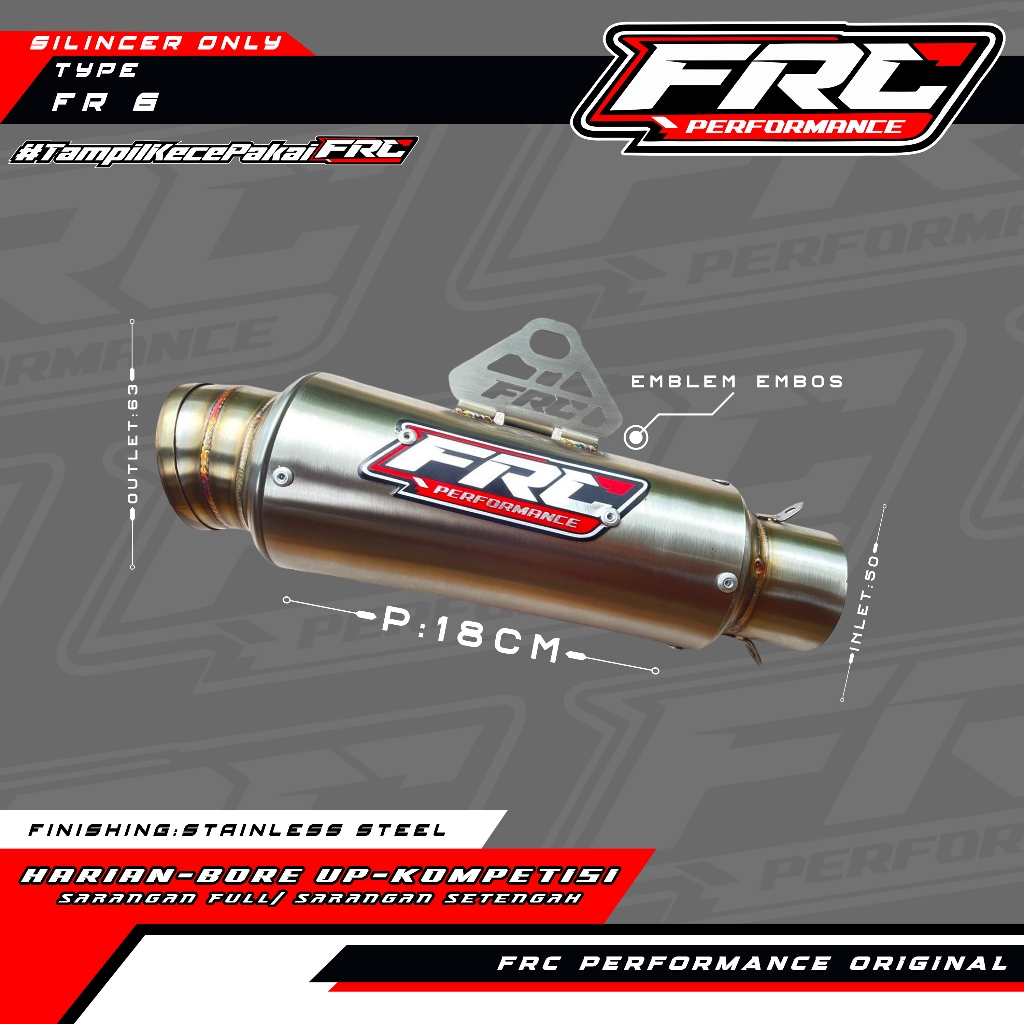 Silincer Knalpot Selenser Only / Silincer FRC Performance Type: FR6 - Original By FRC Performance
