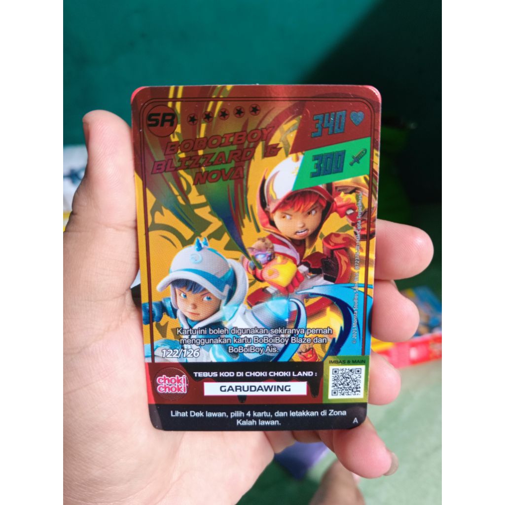 (SR NEW) ORI Kartu Choki-choki Boboiboy Blizzard & Nova No.122 (Gratis 2 Kartu random B/C)