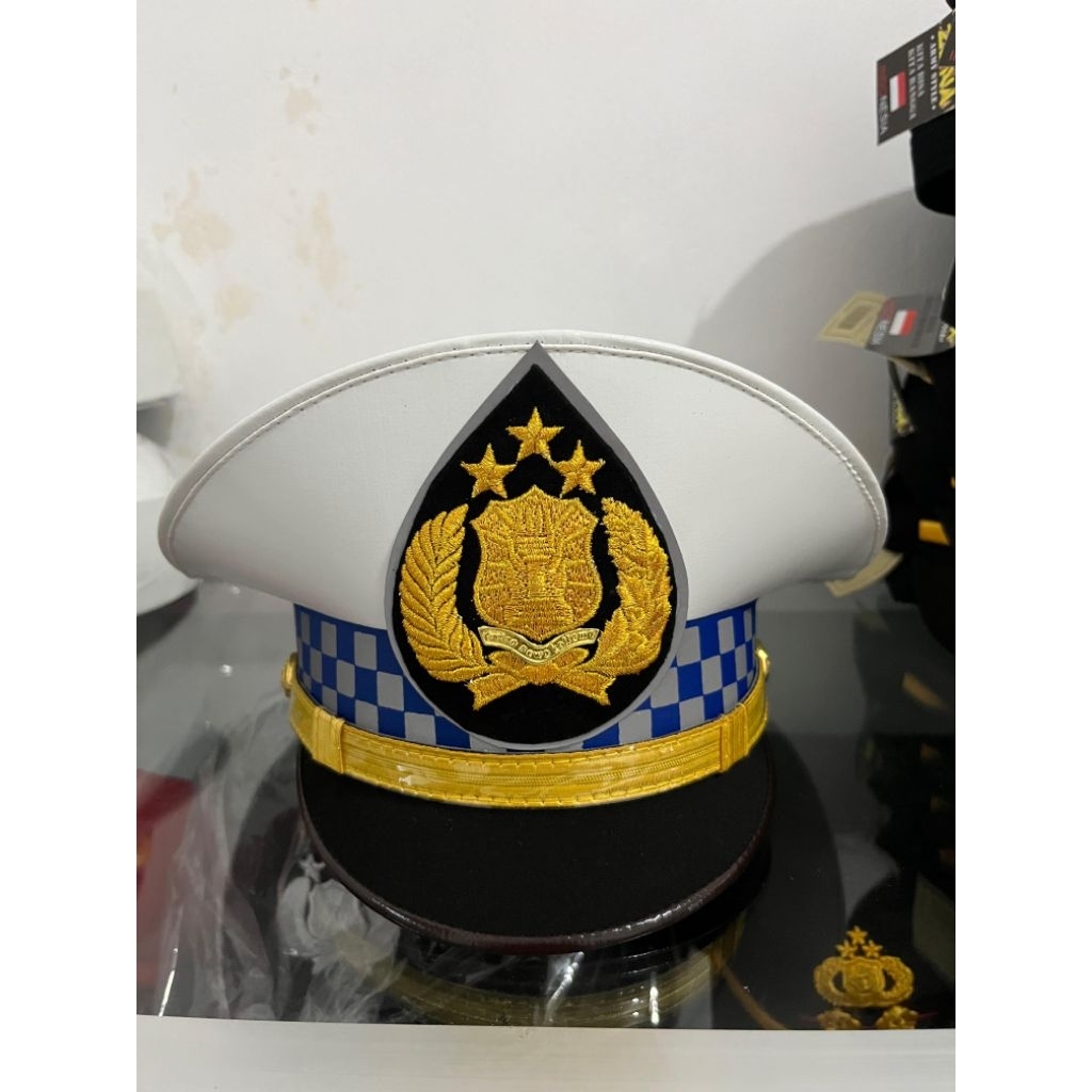 Topi Pama Pet Lantas Pama Polri Terbaru Hm Mawardi Sukabumi Premium Lidah Topi Kain Halus Bludru