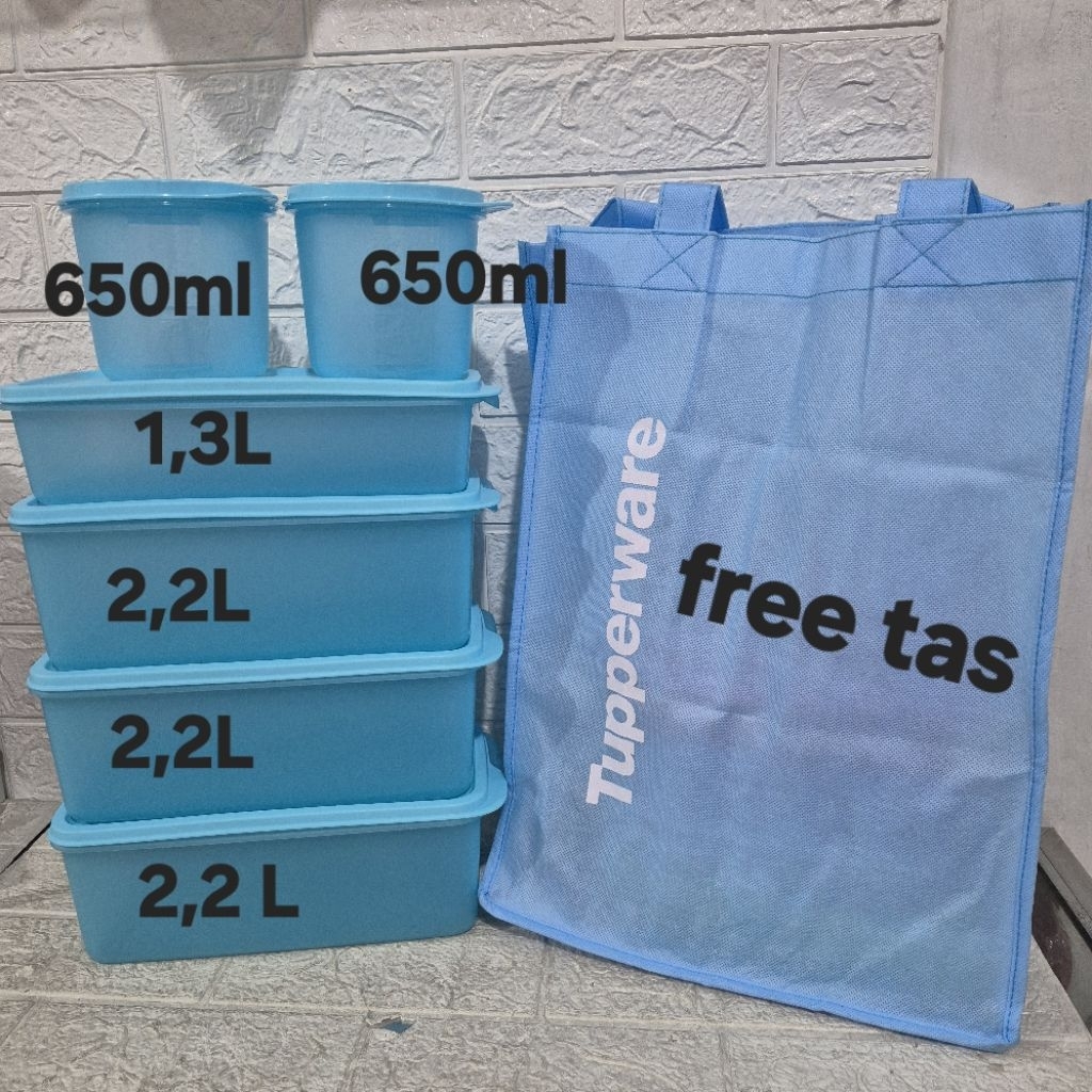 Diskon 50% Freshia Collection Tupperware  tempat sayur dikulkas wadah petak