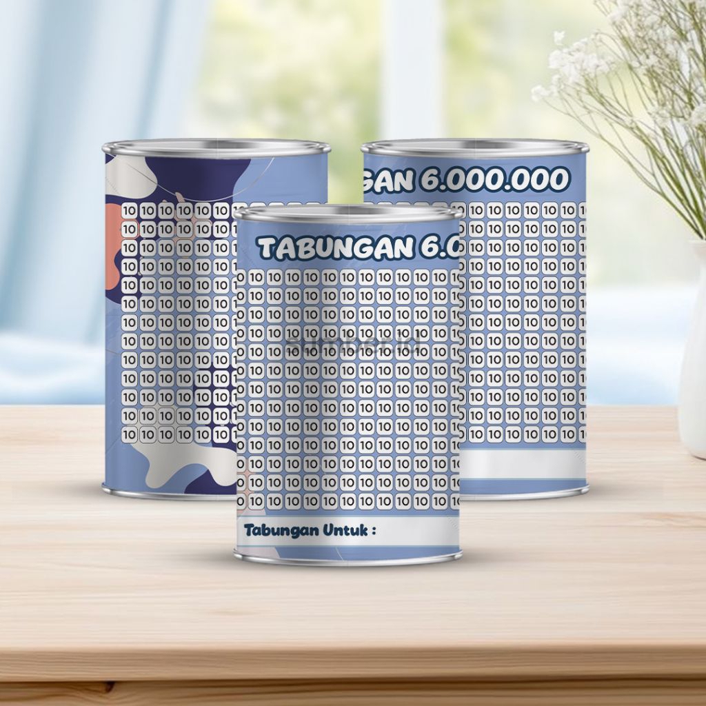 Celengan target 6juta pecahan 10k permanen buka tutup tabungan mini ukuran 10 cm x 8 cm lucu murah c