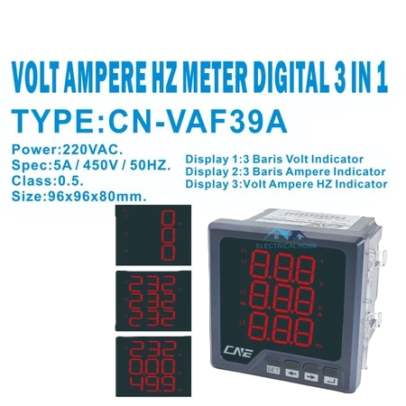 Volt / Ampere / HZ Multi Meter Digital 96x96mm 3 Phase Multi Meter