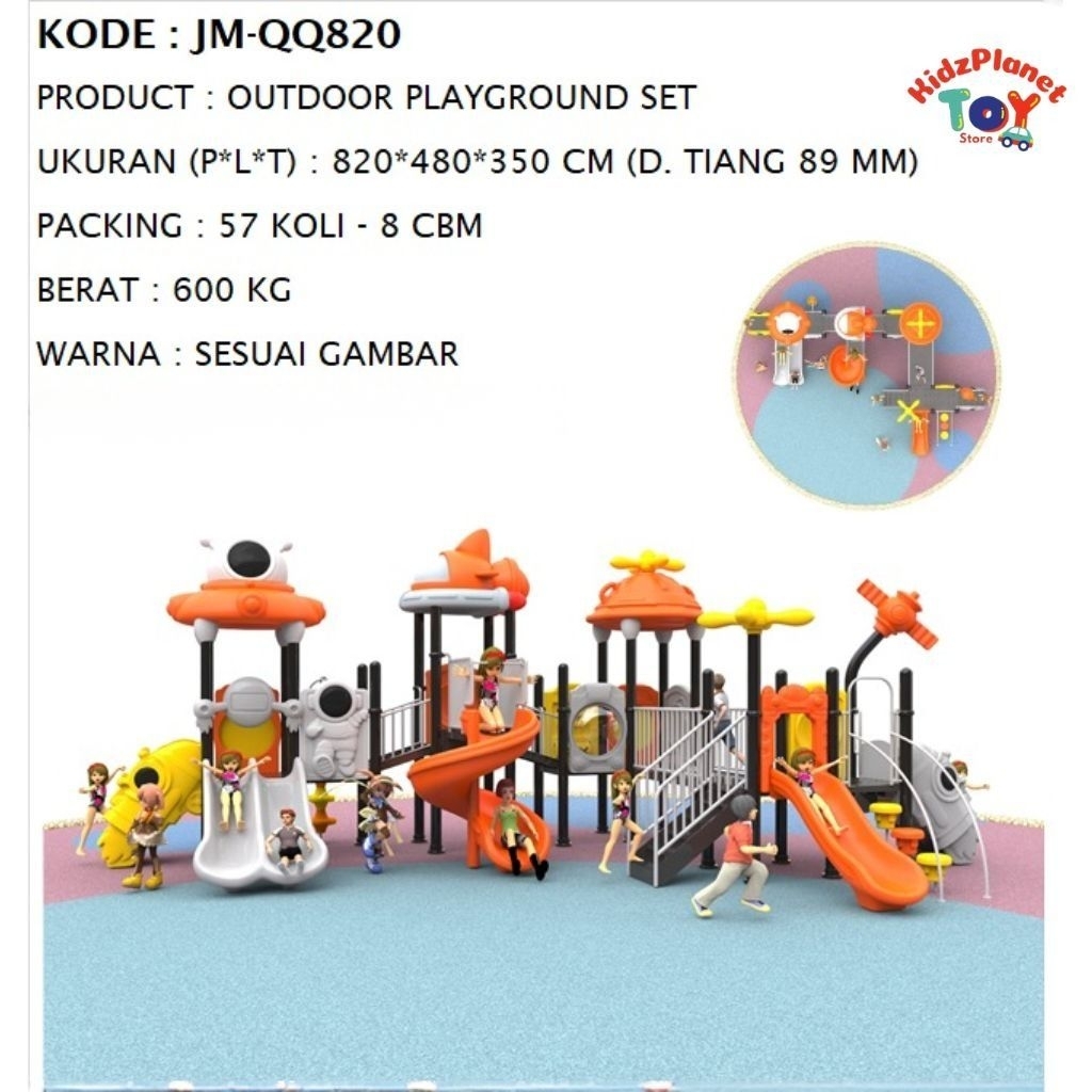 OUTDOOR PLAYGROUND SET SPACE THEME LUAR ANGKASA PEROSOTAN