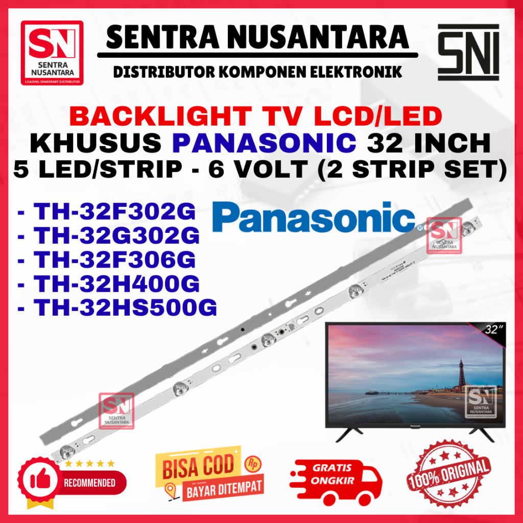 BACKLIGHT TV LED PANASONIC 32 INCH TH32F302G TH32G302G TH32F306G TH32H400G TH32HS500G ORIGINAL | BAC