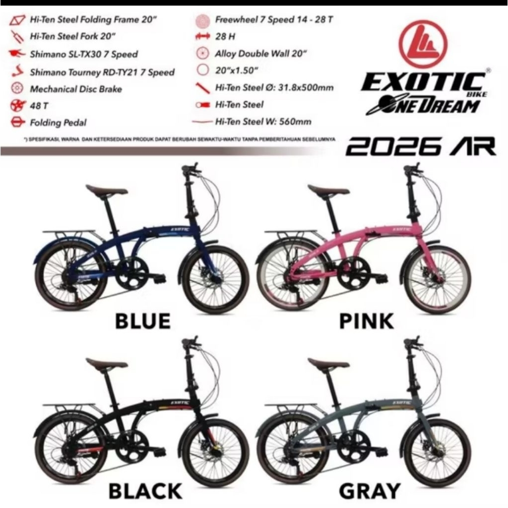 sepeda lipat folding bike 2026 ar exotic 20 inch
