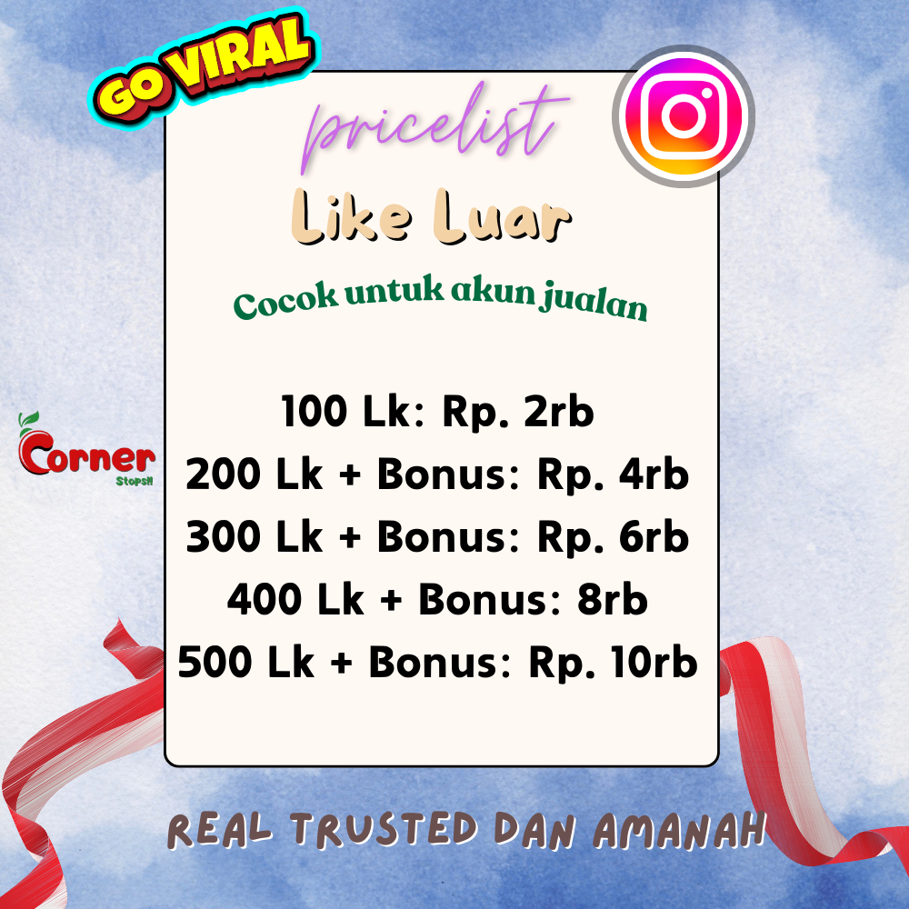 LIKE IGe BULE PERMANEN BERGARANSI DAN BANYAK BONUS NYA LIKE REELS, POSTINGAN, IGTV
