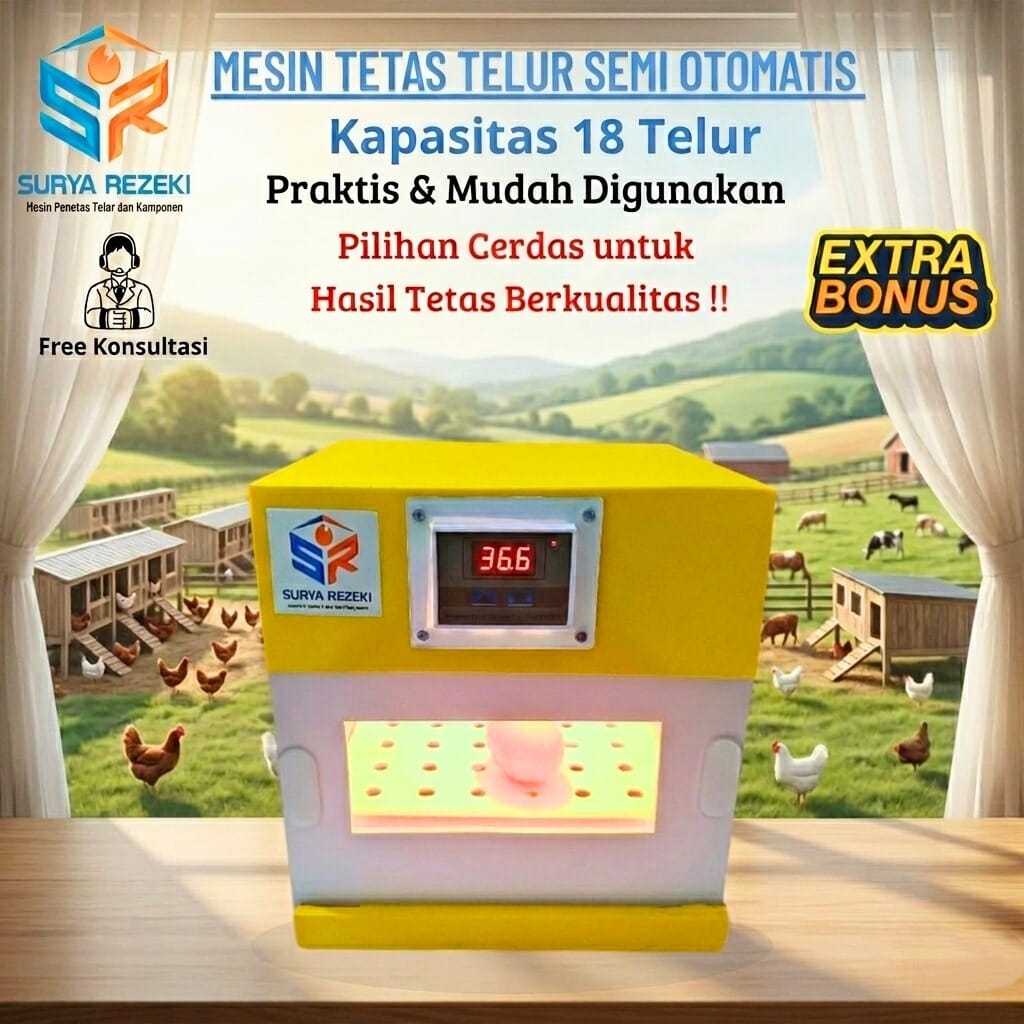 mesin penetas telur semi otomatis / mesin tetas telur semi otomatis kapasitas 12-15 telur