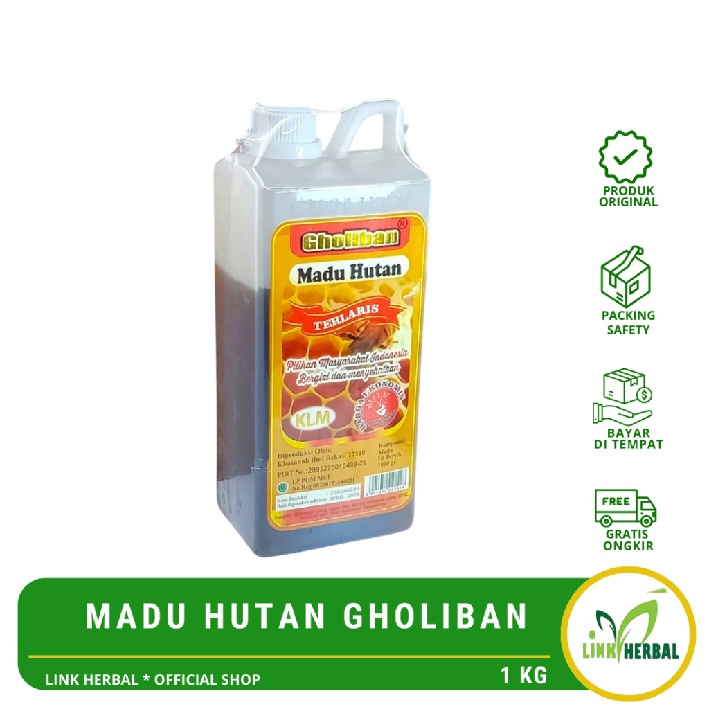 Gholiban Madu Hutan 1000 Gr | Madu Hutan Kalimantan Gholiban | Madu Original Gholiban