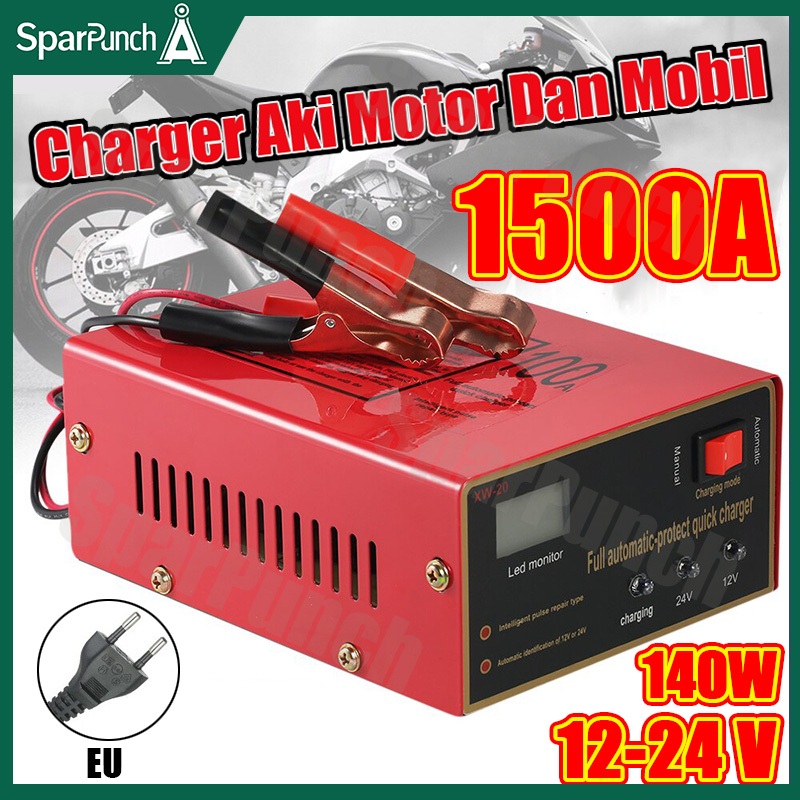 Charger Aki Motor Mobil/Otomatis Accu Kering Dan Basah Lead Acid/Battery Charger Auto Charger Aki / 