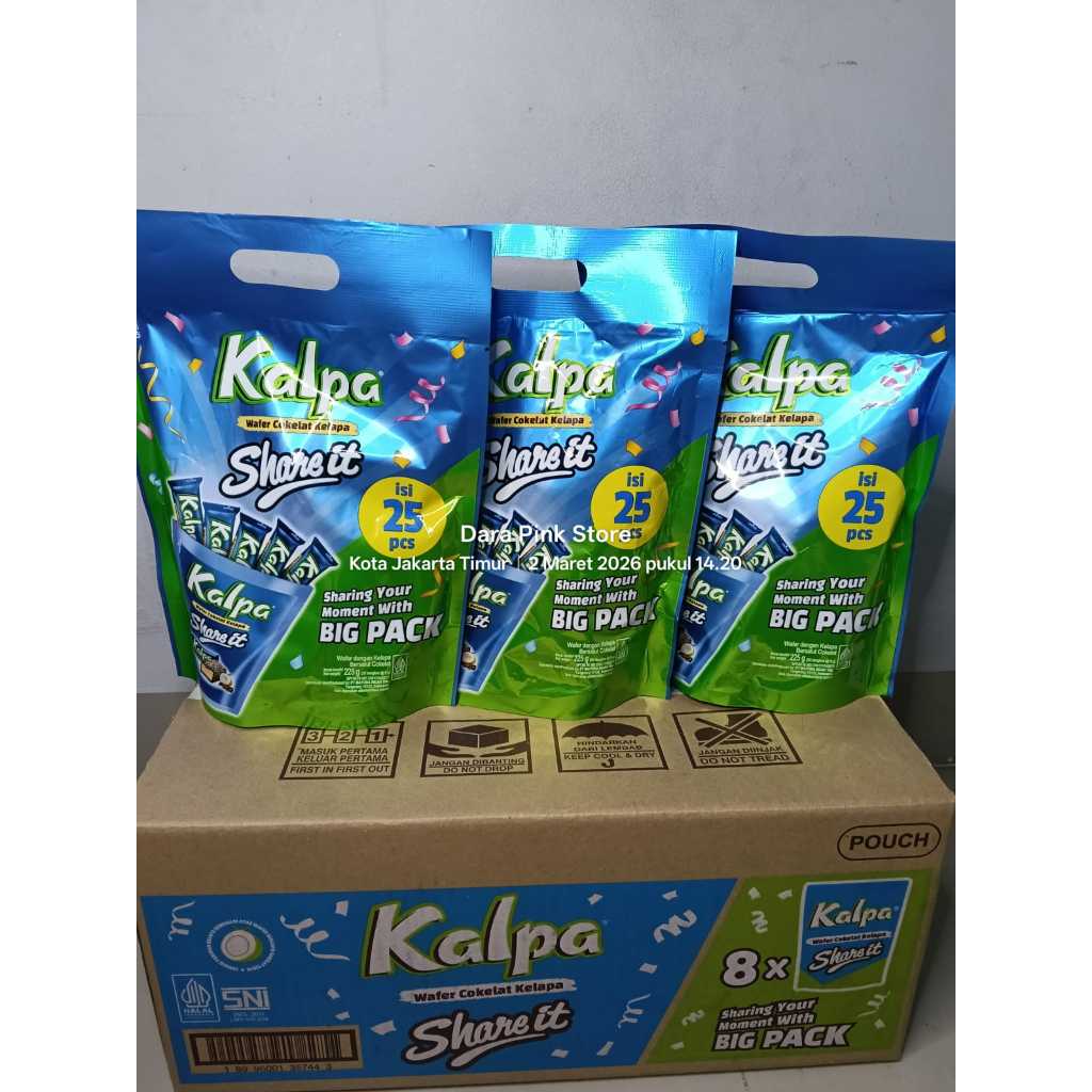 (KARTONAN / DUS) KALPA SHARE IT  POUCH KEMASAN BESAR BIG PACK (1 DUS ISI 8 POUCH) / KALPA WAFER COKE