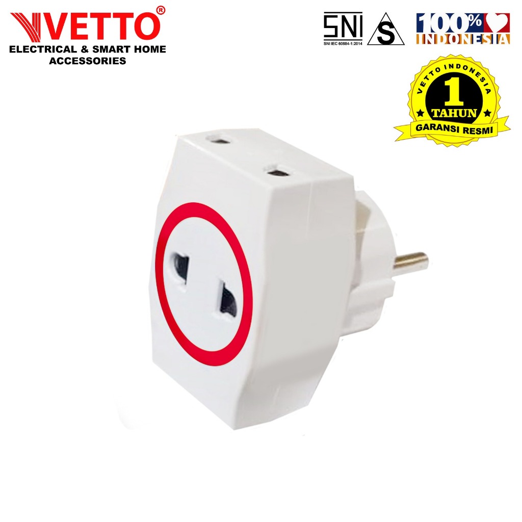 Steker T Mini 3 Lubang VETTO