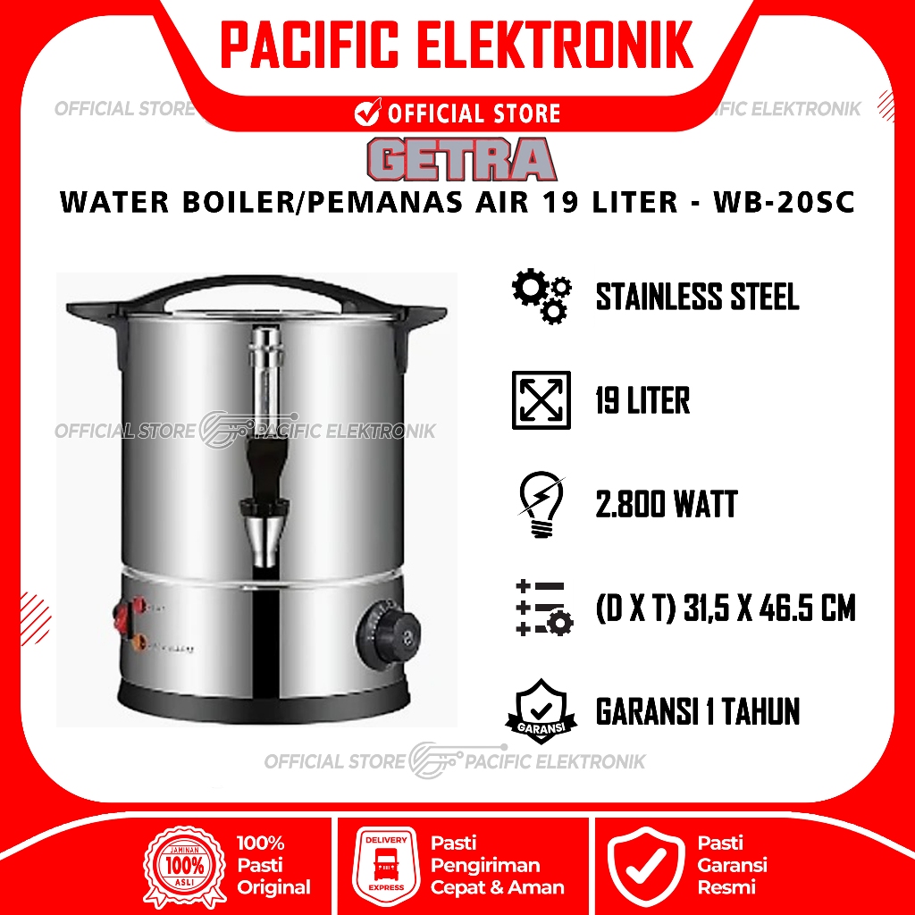 Pemanas Air / Water Boiler GETRA 19Liter WB-20SC / WB20SC