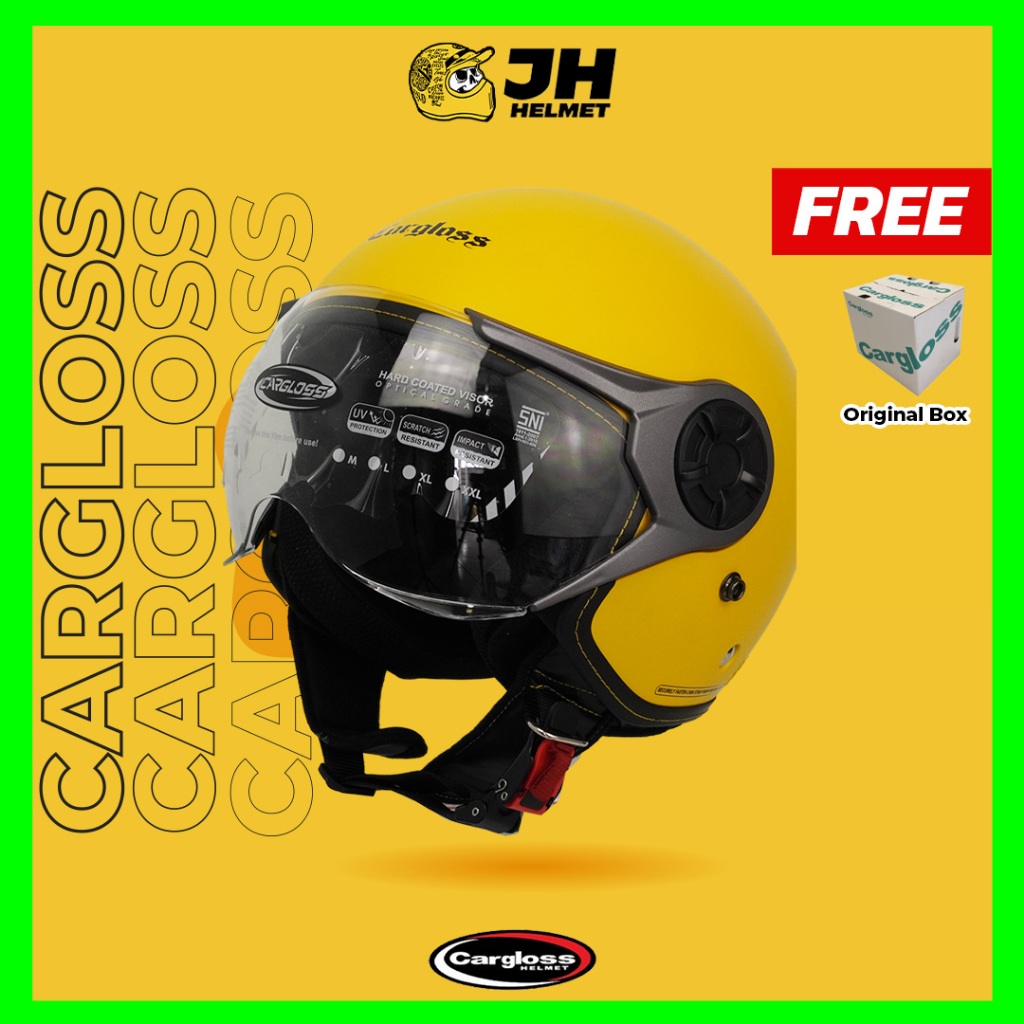 Helm Cargloss Retro Original YRM Ghotic Solid Exotic Yellow Doff | Helm Half Face | Jual Helm