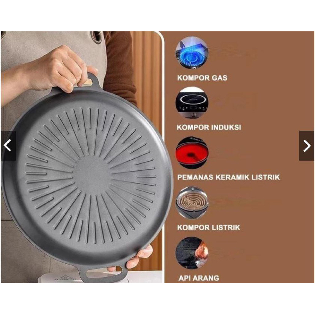 wajan anti lengket teflon anti lengket Grill Anti Lengket/Alat Grill PanggangPanggangan BBQ Bulat Ko