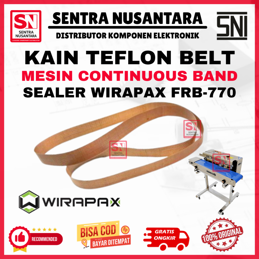 KAIN TEFLON MESIN SEALER WIRAPAX FRB770 | SEALING BELT WIRAPAX FRB770 | TEFLON BELT SEALER WIRAPAX F