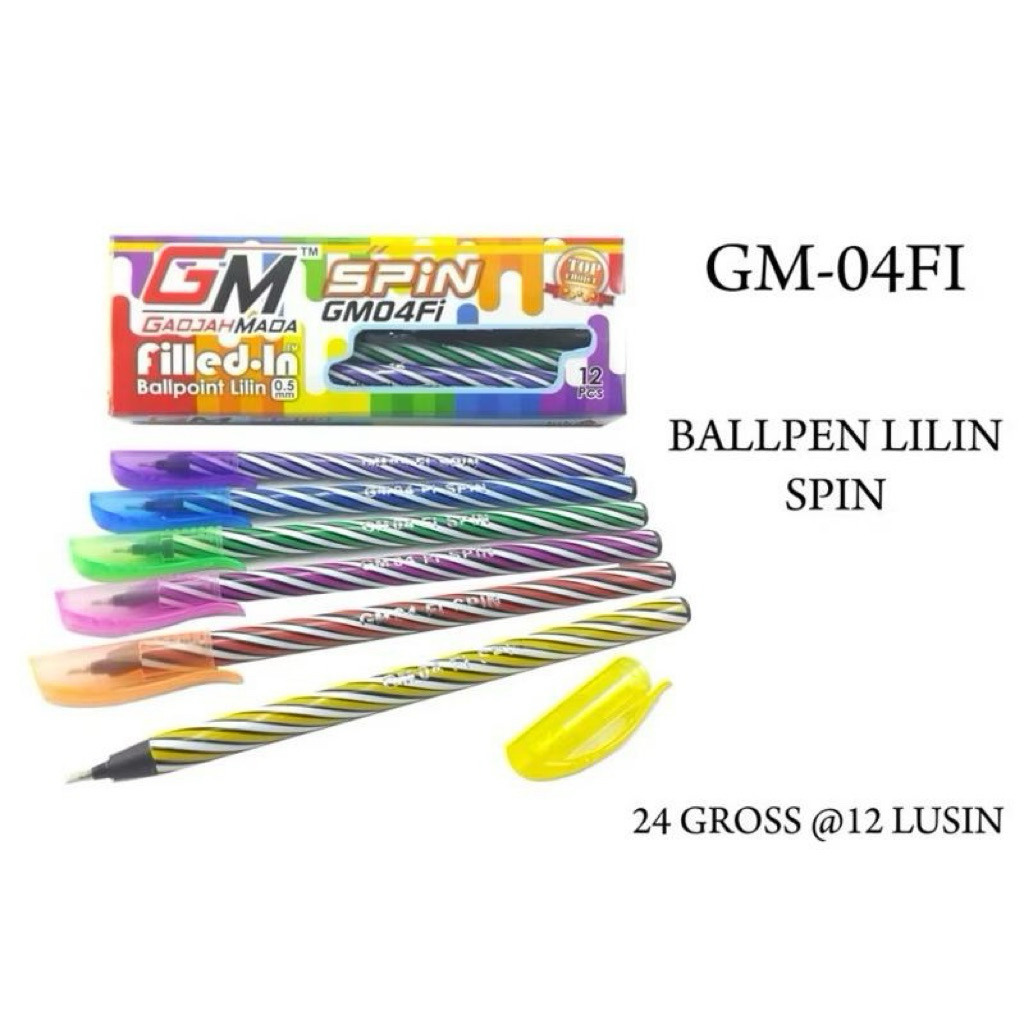( 1 PACK ) NEW BOLPOIN GM4FI SPIN LILIN -GAJAH MADA PULPEN PEN