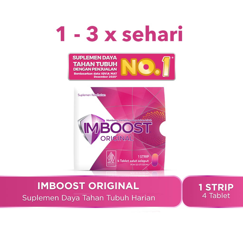 Imboost Suplemen Daya Tahan Tubuh Peningkat Imun 1 Strip Isi @4 Tablet