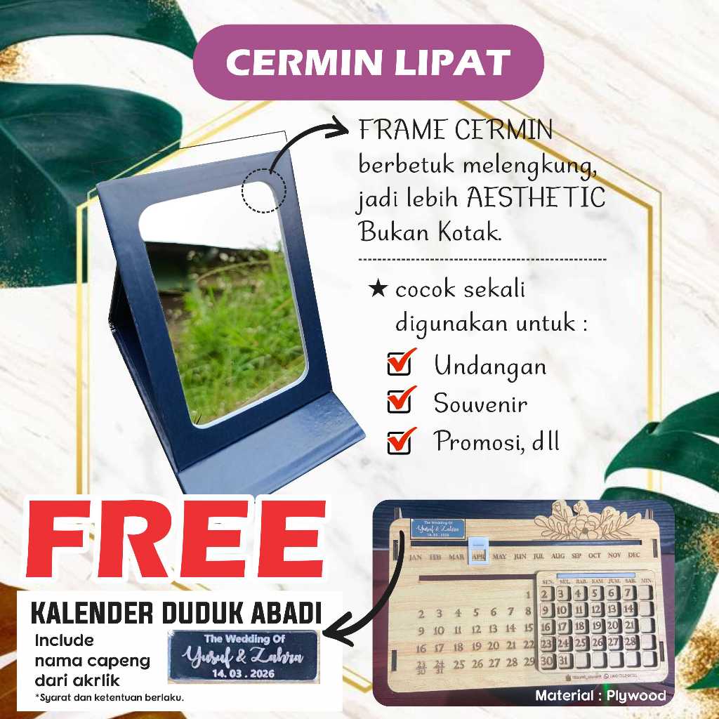 UNDANGAN UNIK / UNDANGAN CERMIN / CERMIN LIPAT /UNDANGAN MIX SOUVENIR