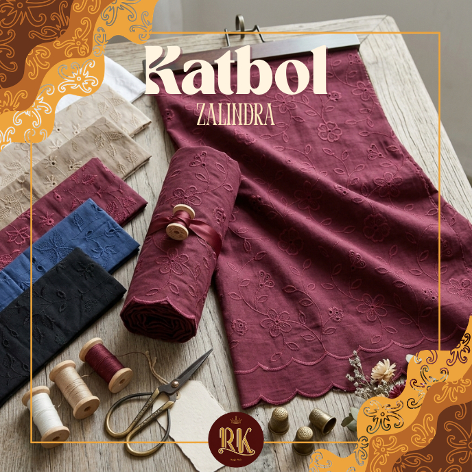 Kain Katbol Katun Bordir Bolong "ZEVANYA" Premium Motif PREMIUM Halus Murah Per Setengah Meter Untuk