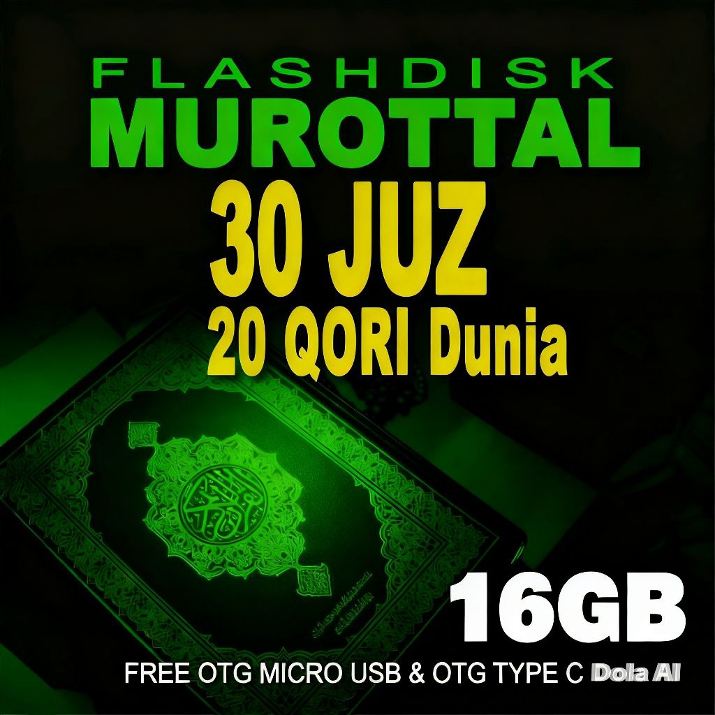 Flashdisk Murottal 30 JUZ. Murotal MP3 Dewasa & Anak. 16GB/20 QORI - 32GB/40 QORI