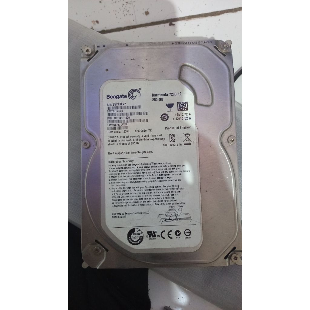 Hardisk Pc 250GB
