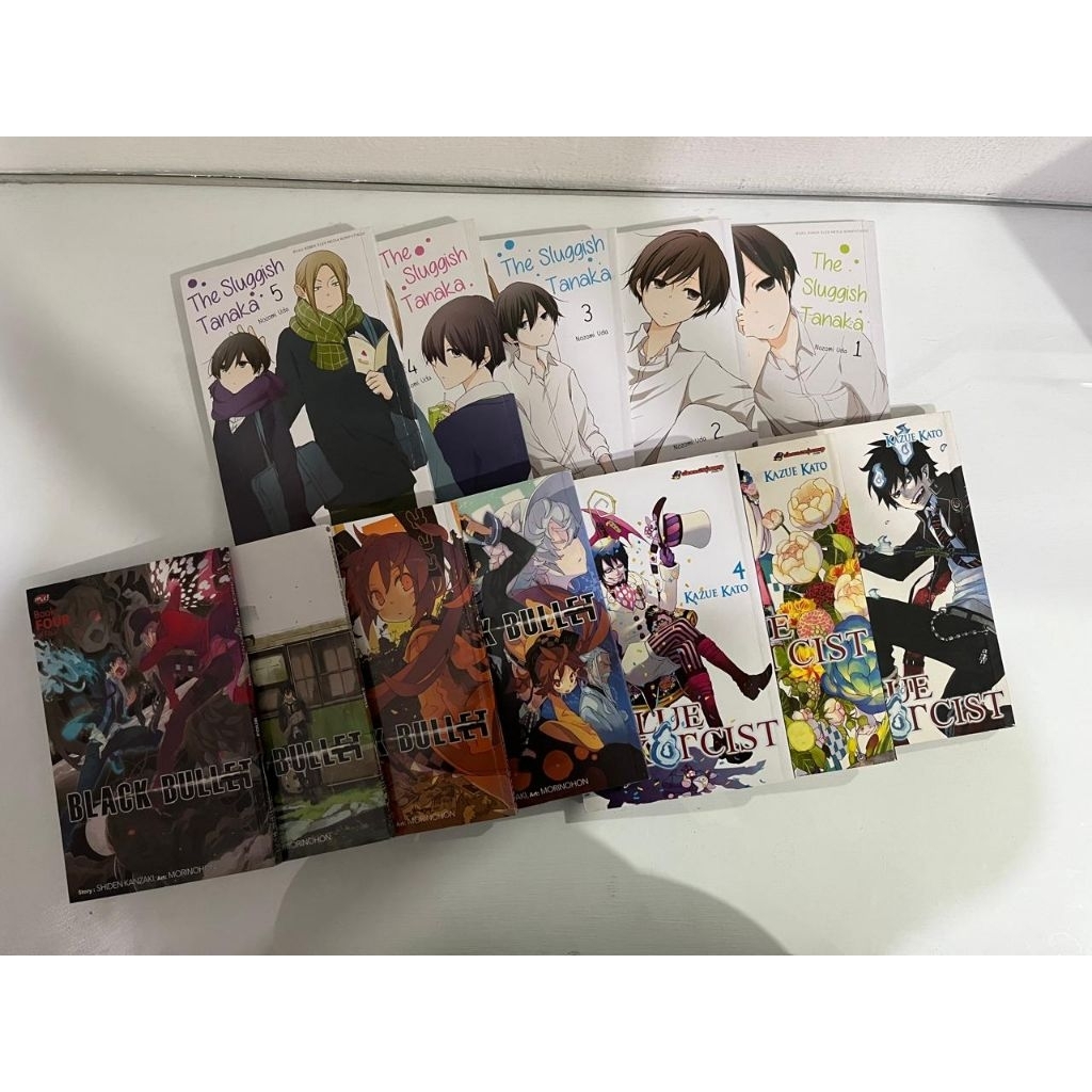 Obral komik Preloved serba 12.000, the sluggish tanaka, black bullet, blue exorcist