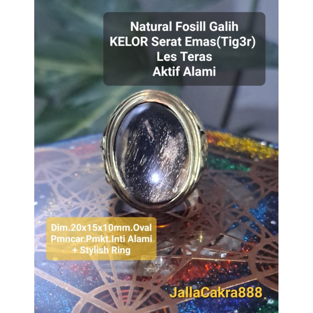 Batu Natural Fsl Galih KELOR Serat EMAS Teras Gemunggal Sumatra Aktif Alami Bo0st3r | Cincin Batu Mo