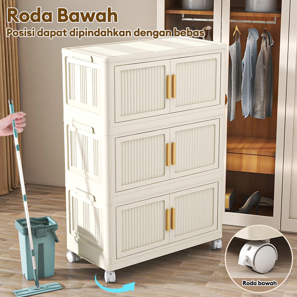 Wardrobe Storage/Lemari Lipat Plastik Susun/Lemari Plastik Baju