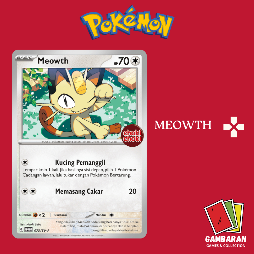 Meowth Promo x ChokiChoki 073/SV-P Kartu Pokemon Indonesia TCG