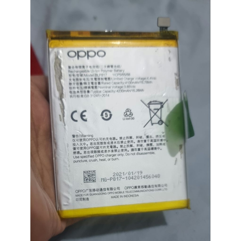 batrai oppo a15 ori copotan hp garansi normal