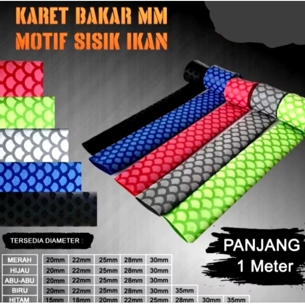 GRIP BAKAR/KARET BAKAR JORAN  MOTIF SISIK 50CM HIGH QUALITY PRODUCT WARNA HITAM