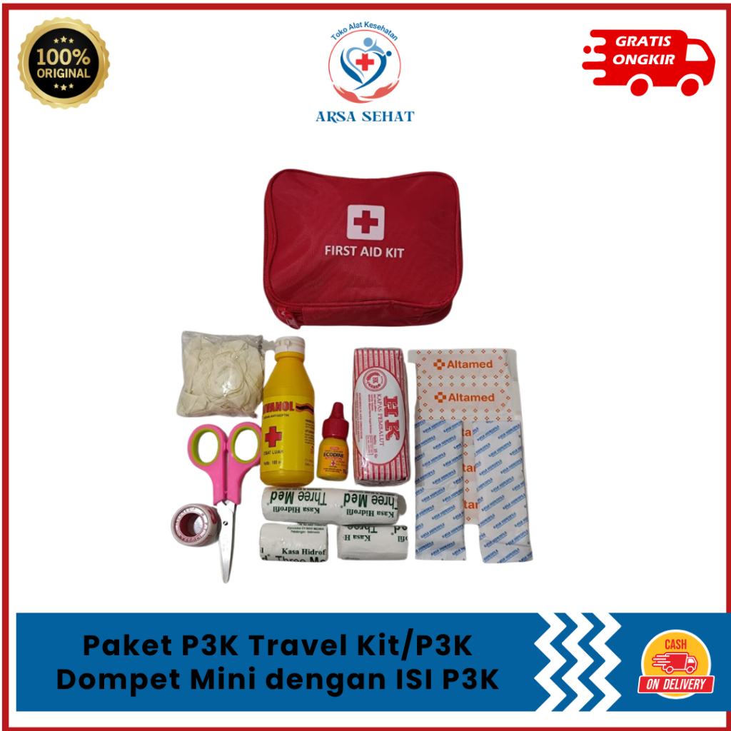 Paket P3K Travel Kit/P3K Dompet Mini dengan ISI P3K/ P3K Mobil+ISI