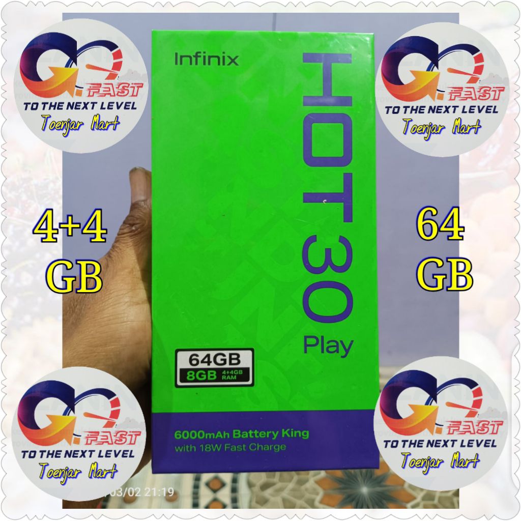 Infinix HOT 11 12 30 Play NFC RAM 3/32 4/64 4/128 GB Garansi Resmi