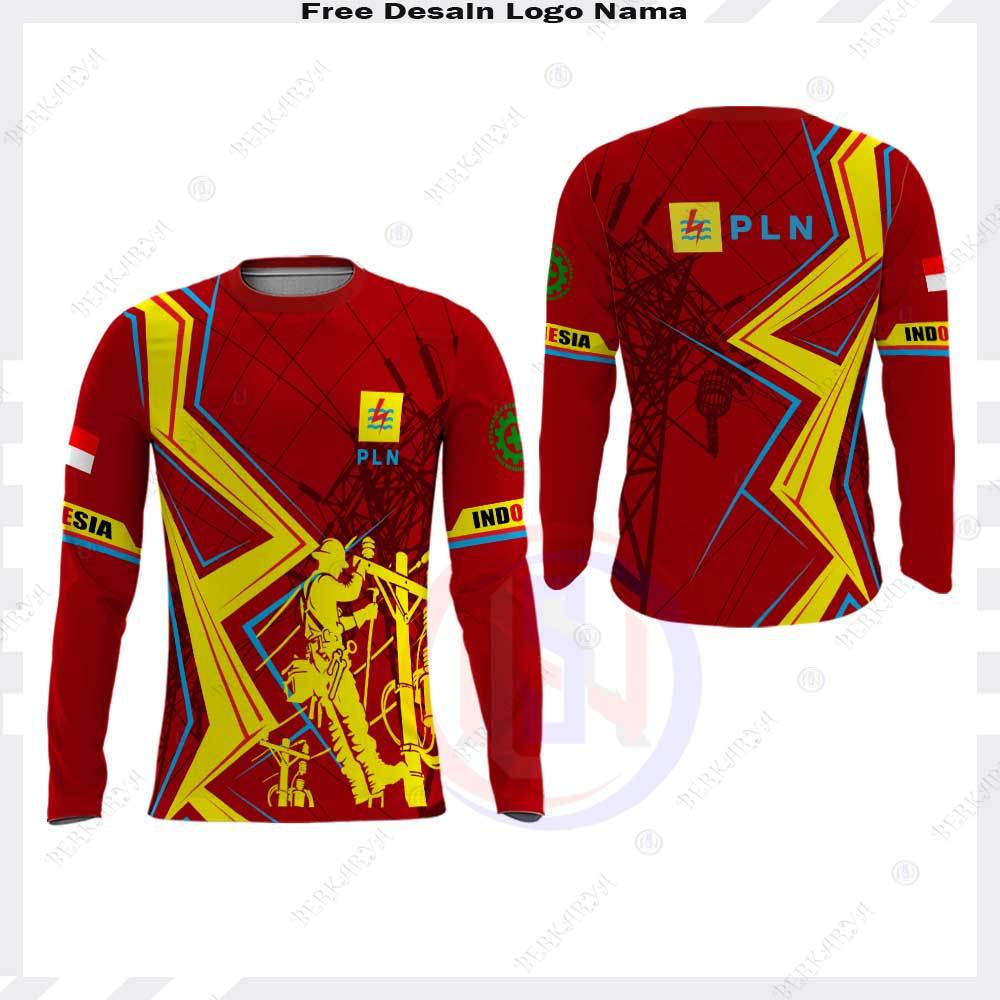 Baju PLN / Kaos Jersey PLN Listrik Pintar Fullprint / Kaos PLN Lengan PanjangFree Custom