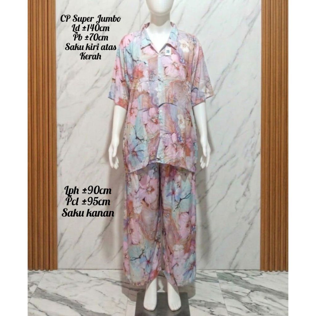 Setelan Super Jumbo/Setelan Rayon/Adem/Halus/Setelan Wanita/CP Super/Setelan Busui/Big Size