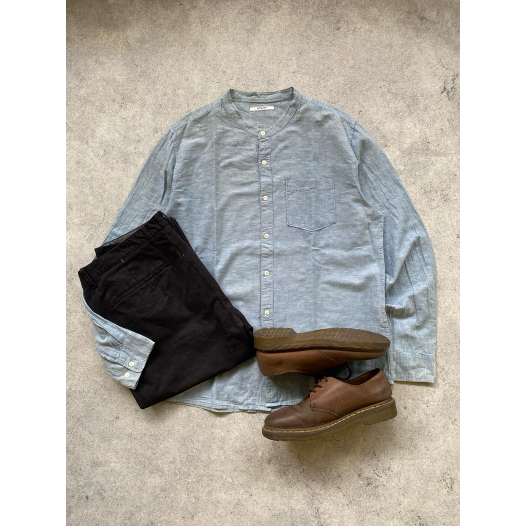 kemeja shanghai baby blue