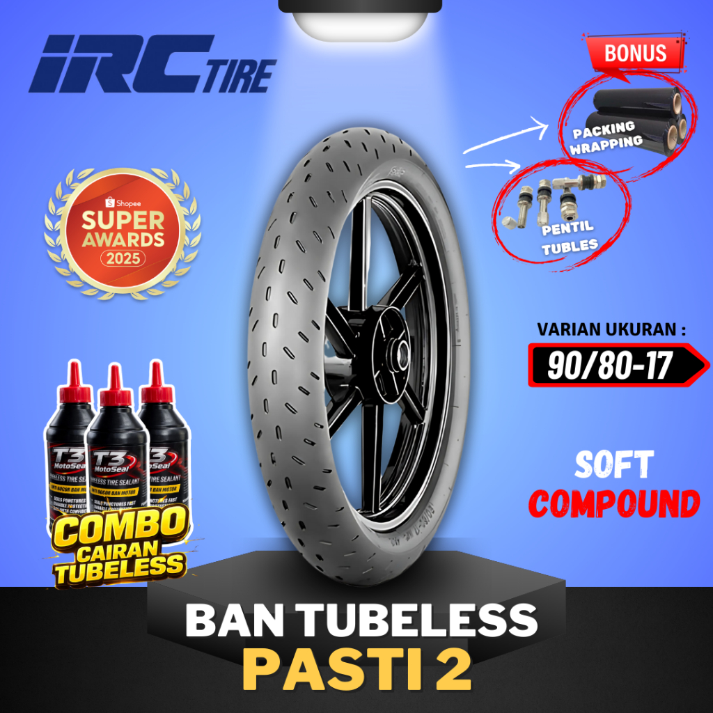 [READY COD] BAN IRC SOFT COMPOUND FASTI 2 ( 90/80-17 ) BAN RACING IRC PASTI 2 TUBLES / SOFT COMPOUND