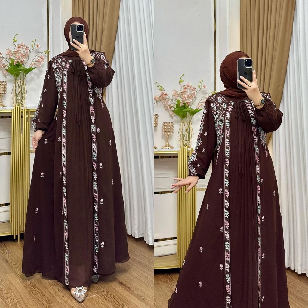 Zifa Fashion || Cod || Beliva Dress Cruty Bordir Model Terbaru || Gamis Cruty Prisket Bordir Kekinia