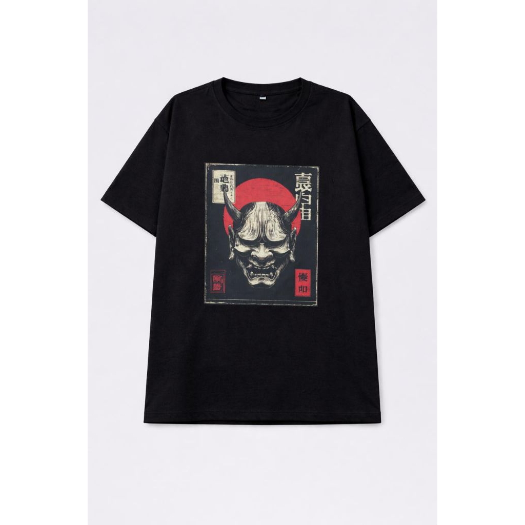 Kaos Oni Kaos Topeng Jepang Kaos Cowok