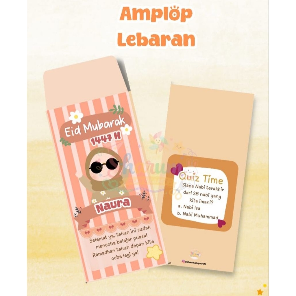Amplop Lebaran Custom Nama