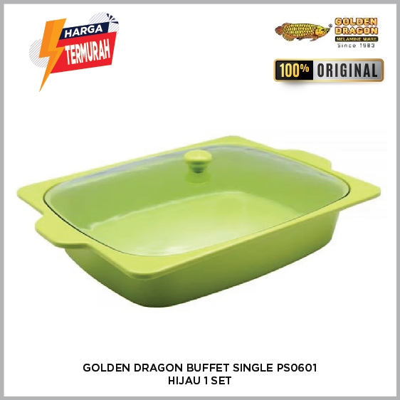BUFFET SET MELAMIN JUMBO PS0601 WADAH SAJI Golden Dragon Hijau