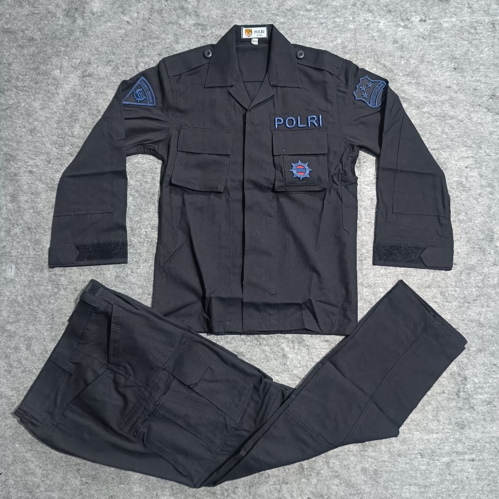 Seragam PDL Hitam Tactical Jatah BRIMOB Terbaru / Seragam PDL Hitam Jatah BRIMOB